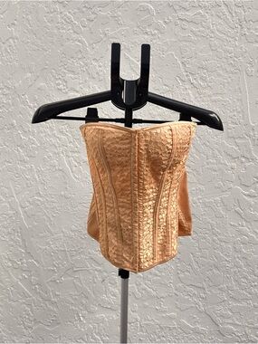 Strapless Corset Top in Peach